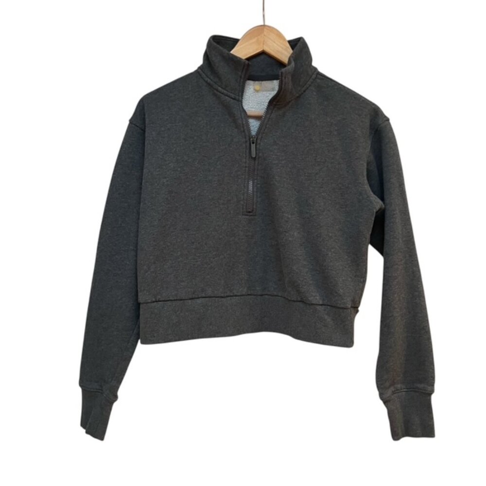 Zella Cara lite half zip crop sweatshirt in gray size S